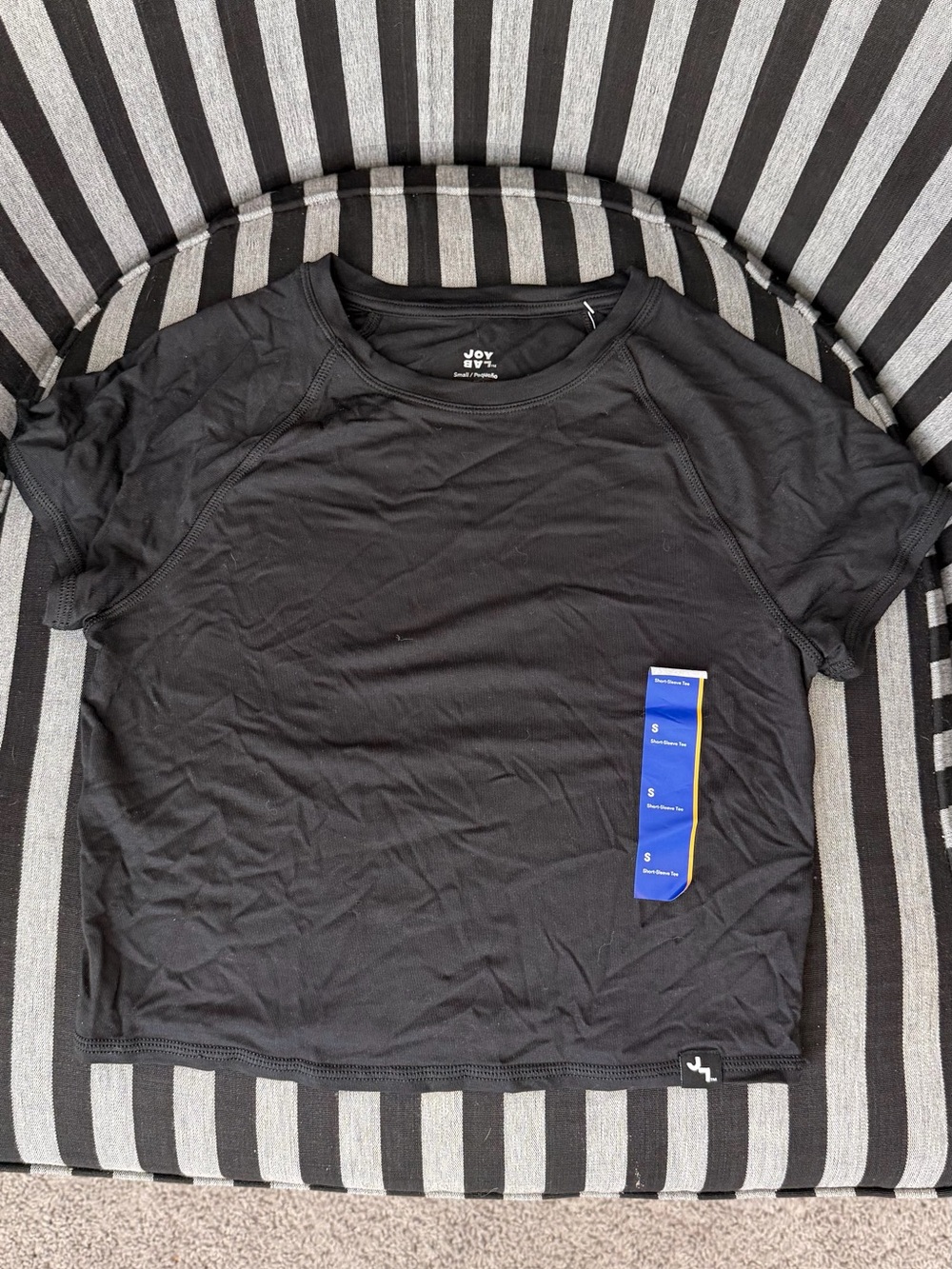 NWT JoyLab Black Short Sleeve Active Top | Small | Moisture Wicking